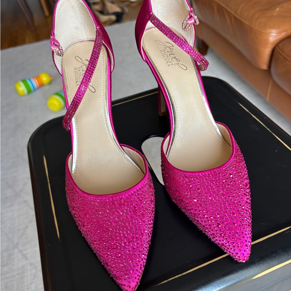 Badgley Mischka Fuchsia Embellished Heels